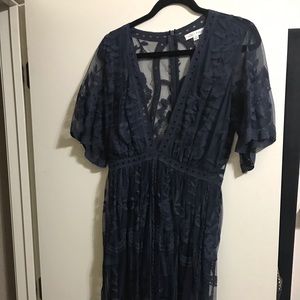 Lace maxi romper dress